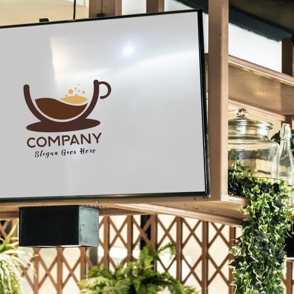 TV screen mockup in a restaurant